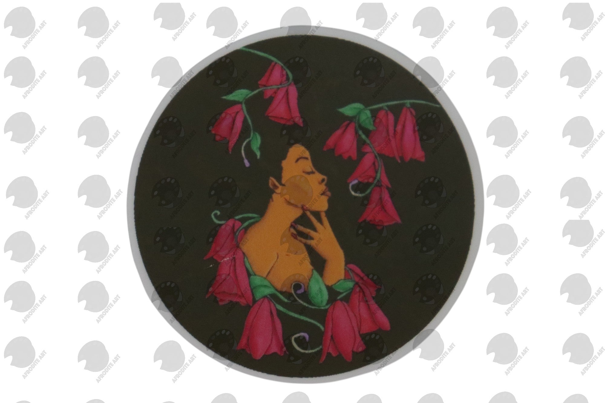 Exotic Flower Lapageria Waterproof Circular Vinyl Sticker 38mm 62mm