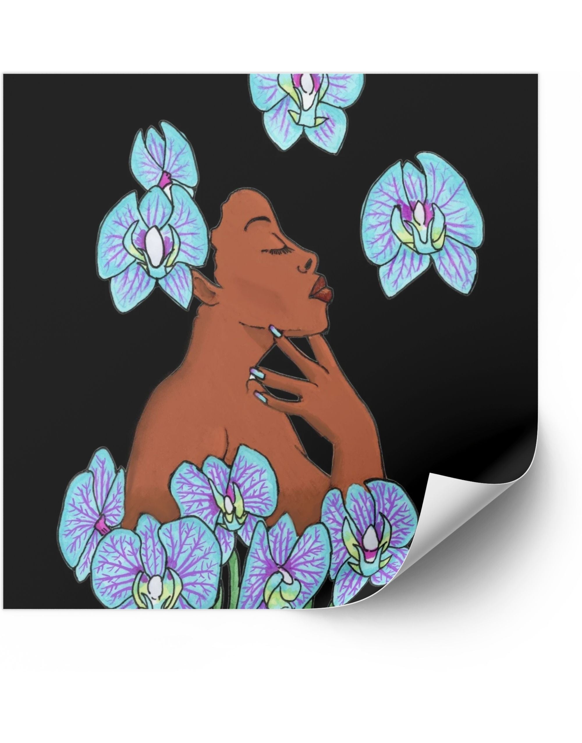 Exotic Flower Orchids Print Matte Card A5 A4 A3 Portrait