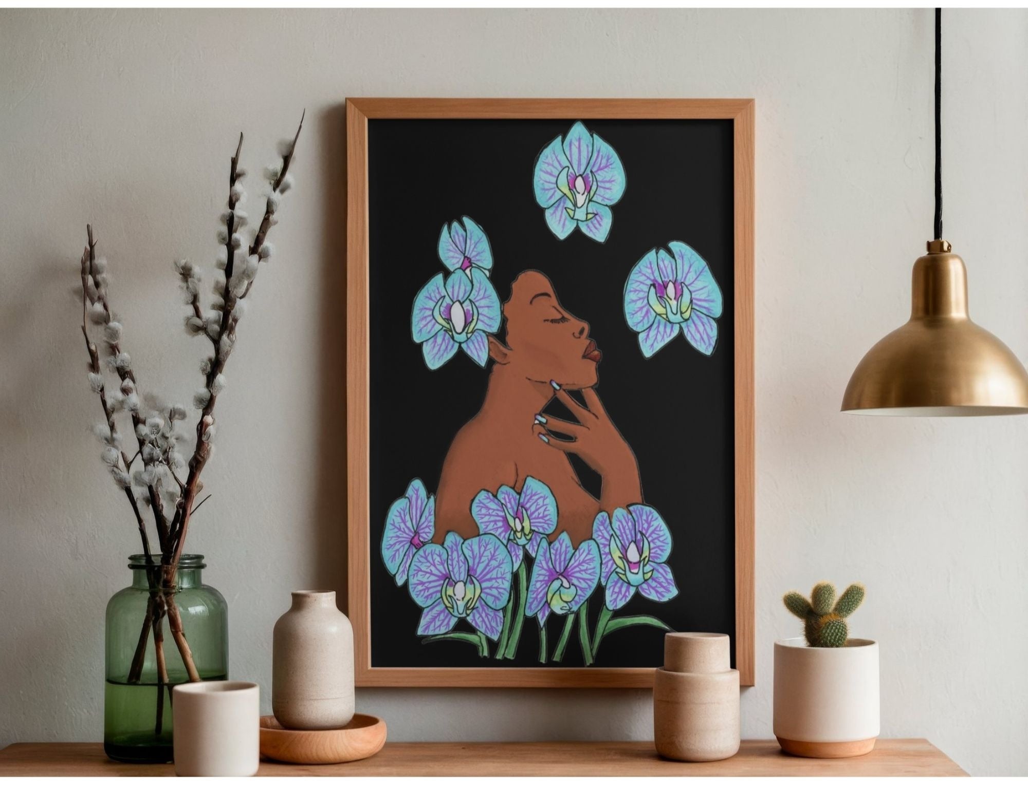 Exotic Flower Orchids Print Matte Card A5 A4 A3 Portrait